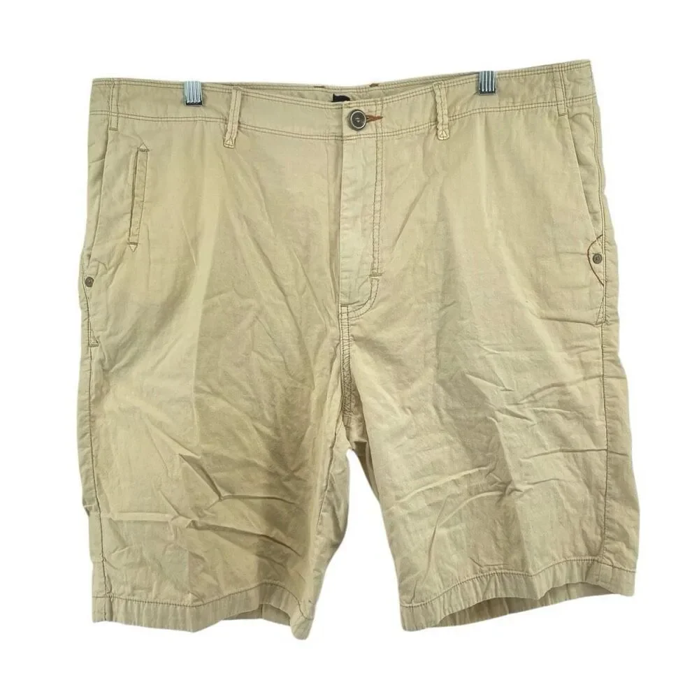 Tommy Bahama Men’s Khaki Cotton Chino Shorts 38 Flat Front Casual 9.5” Inseam